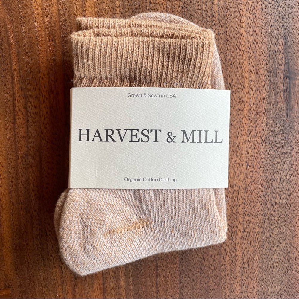 Harvest & Mill Women's Organic Cotton Socks Brown Ankle - M - NWT